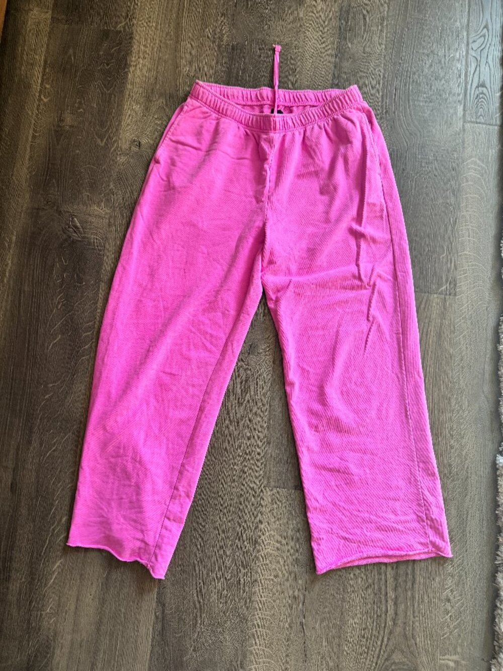 GAP VintageSoft Terry Wide-Leg Sweatpants Neon Pink Glow Size L